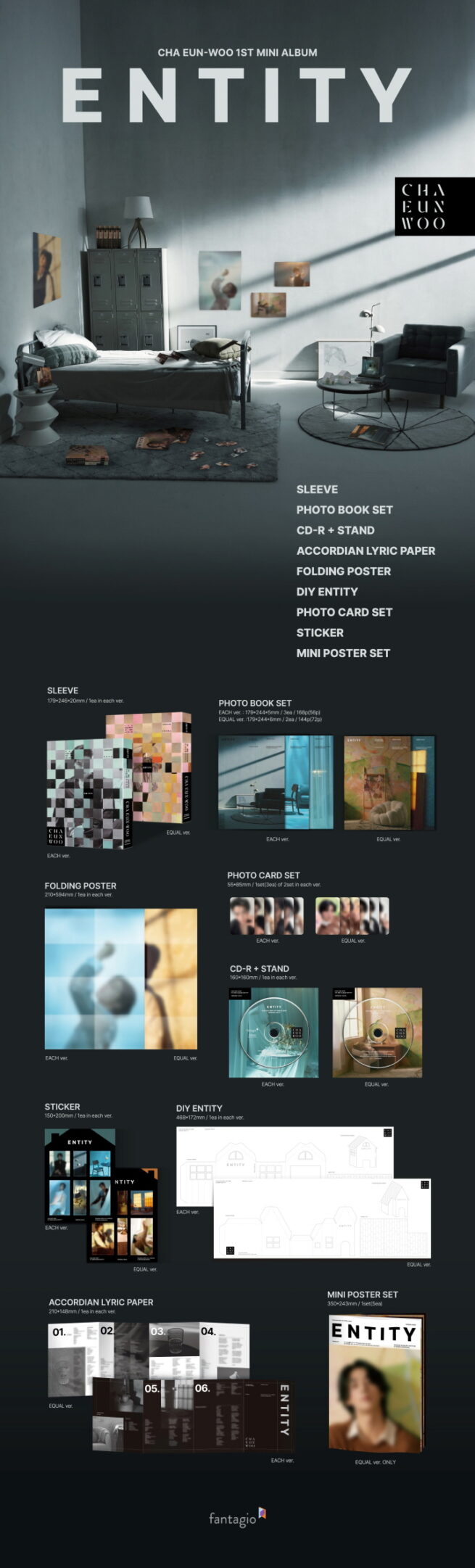 Cha Eun-Woo – 1st Mini Album (Entity) – Each Version – Kpop.ro Shop